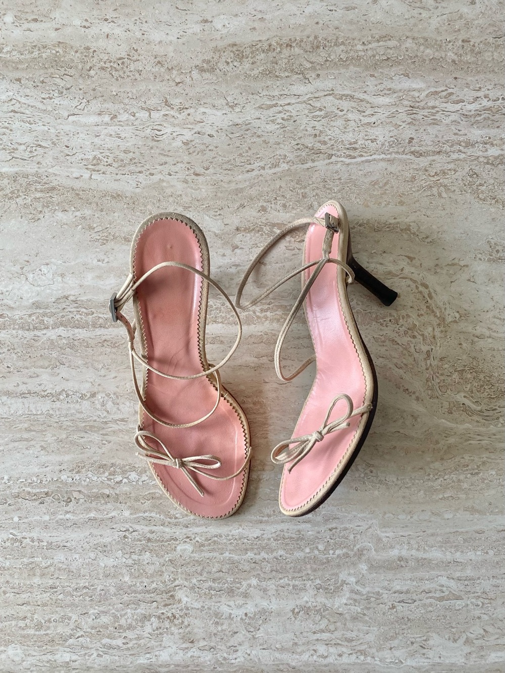 Vintage Gucci Tom Ford-era Bow Strappy Sandal Heels